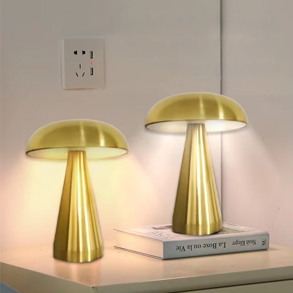 Rechargeable LED Touch Sensor Dimming Mushroom Table Night Light - Mağazam