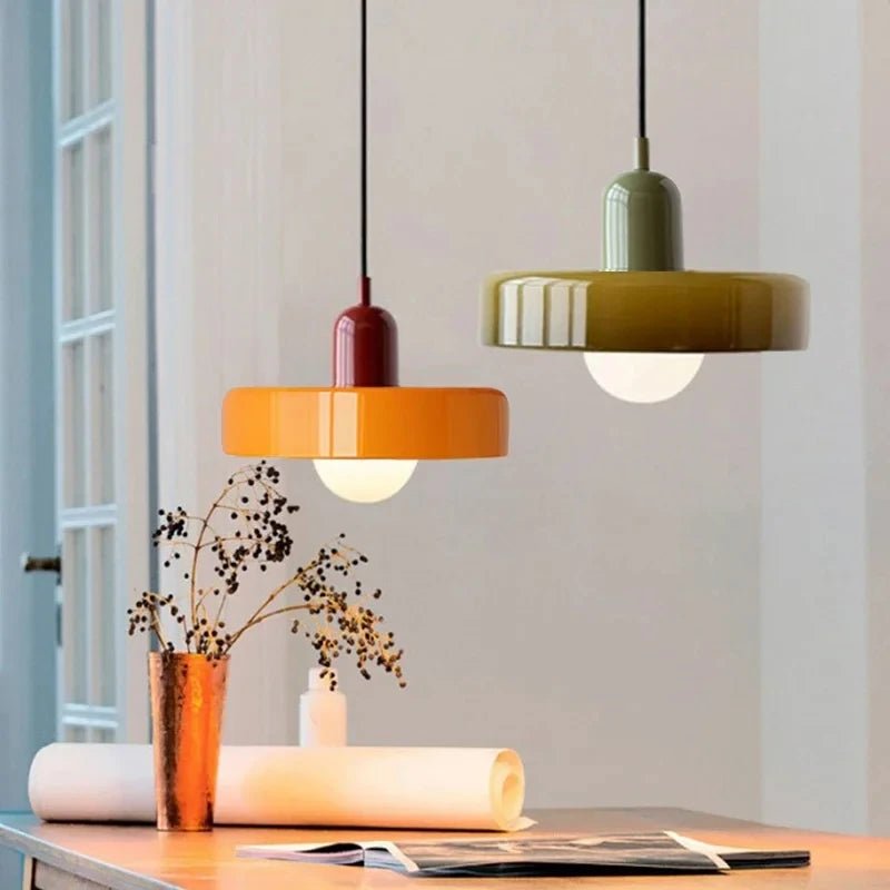 Nordic Glass Chandelier - Modern Bauhaus Design