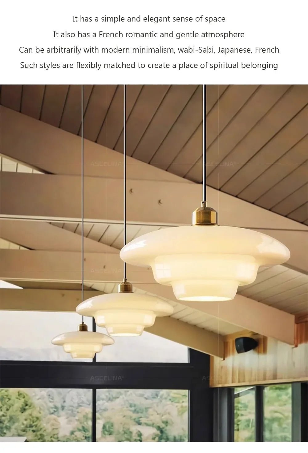 Nordic Minimalist Glass Pendant Light - Single Head Antique Style