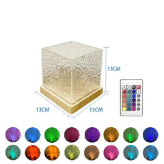 Dynamic Rotating Water Ripple Projector Night Light – 3/16 Colors Flame Crystal Lamp for Living Room, Bedroom, and Study - Mağazam