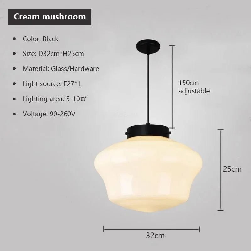 Nordic Minimalist Glass Pendant Light - Single Head Antique Style