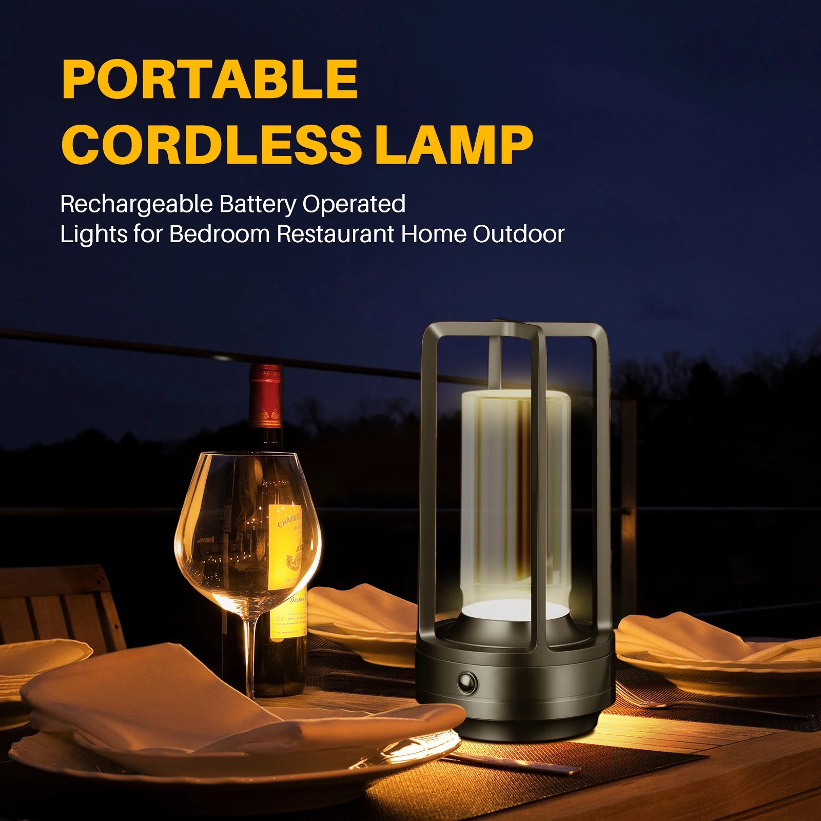 Cordless LED Table Lamp - Rechargeable Outdoor/Atmosphere Light