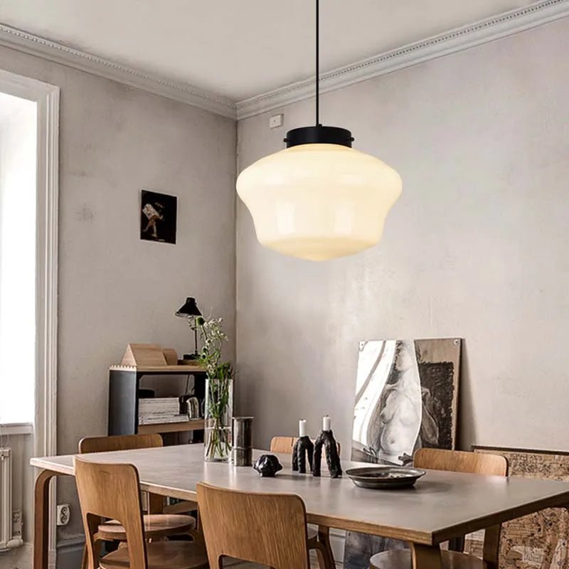 Nordic Minimalist Glass Pendant Light - Single Head Antique Style