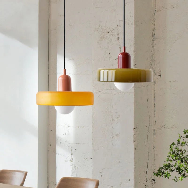 Nordic Glass Chandelier - Modern Bauhaus Design