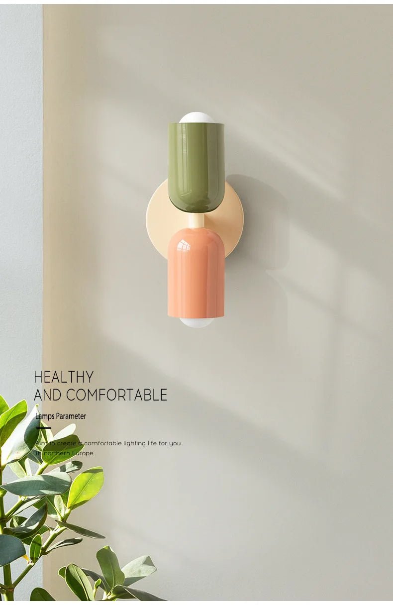Nordic Macaron Wall Sconce - Simple LED Bedroom/Study Light