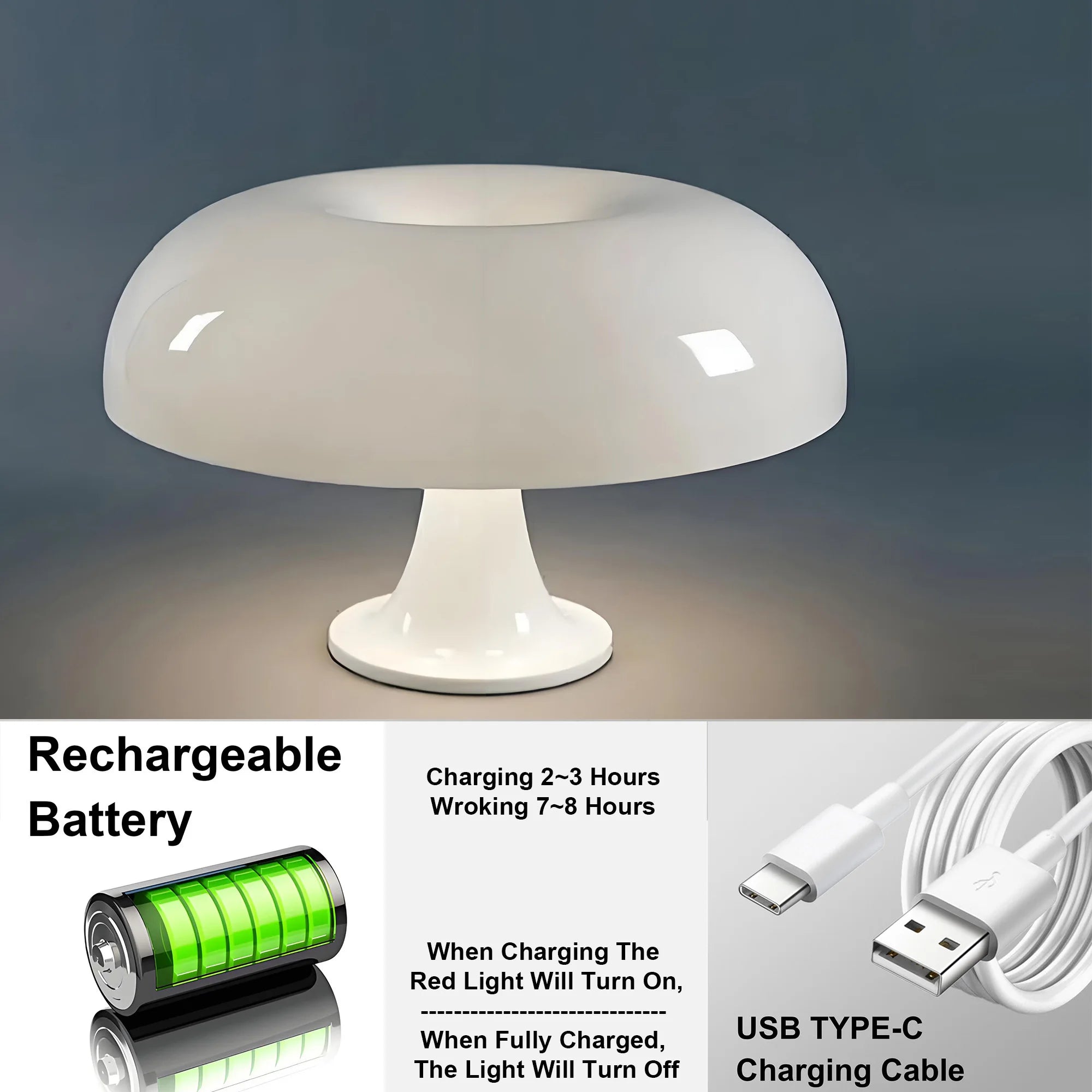 Classic Mushroom LED Table Lamp - Modern Bauhaus Art Decor