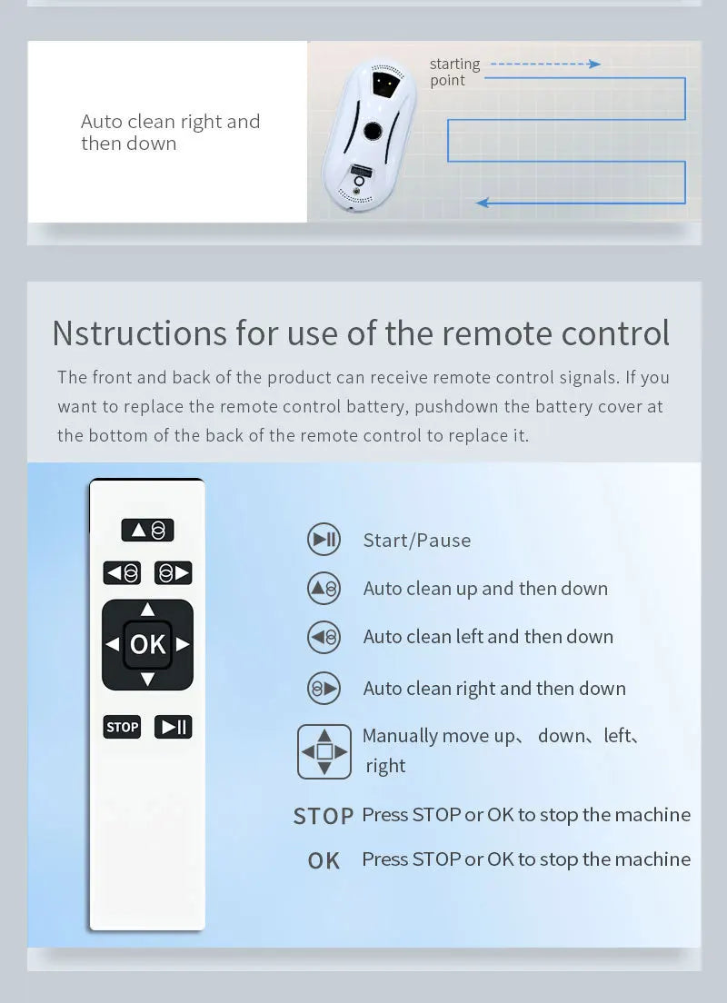 Luxoum™ Intelligent Glass Cleaning Robot with Remote Control & Safety Rope