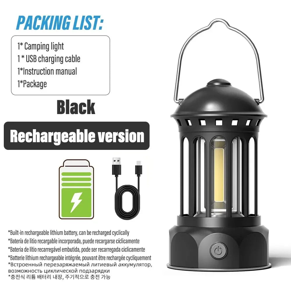 Vintage Roman Pillar LED Camping Lantern - Rechargeable