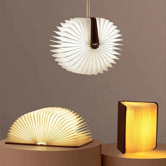 Wooden Book Lamp - Creative USB LED Foldable Reading Light