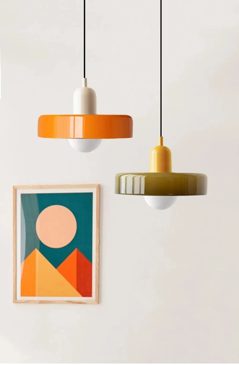 Nordic Glass Chandelier - Modern Bauhaus Design