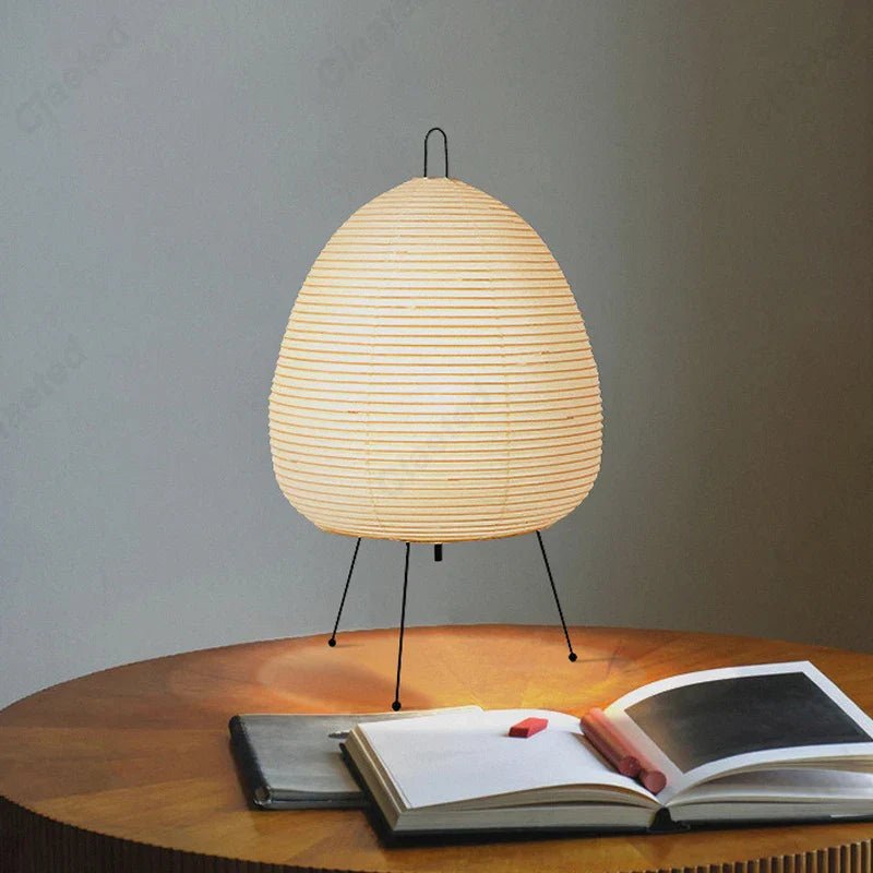Japanese Oval Standing Paper Table Lamp - Mağazam
