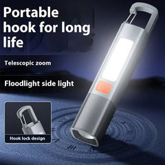 Portable USB Rechargeable LED Flashlight - Strong ABS Body