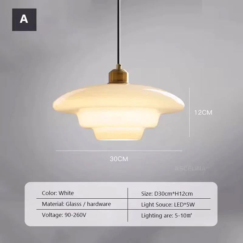 Nordic Minimalist Glass Pendant Light - Single Head Antique Style