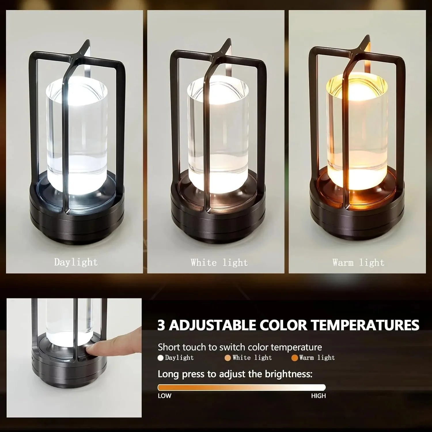 Cordless LED Table Lamp - Rechargeable Outdoor/Atmosphere Light
