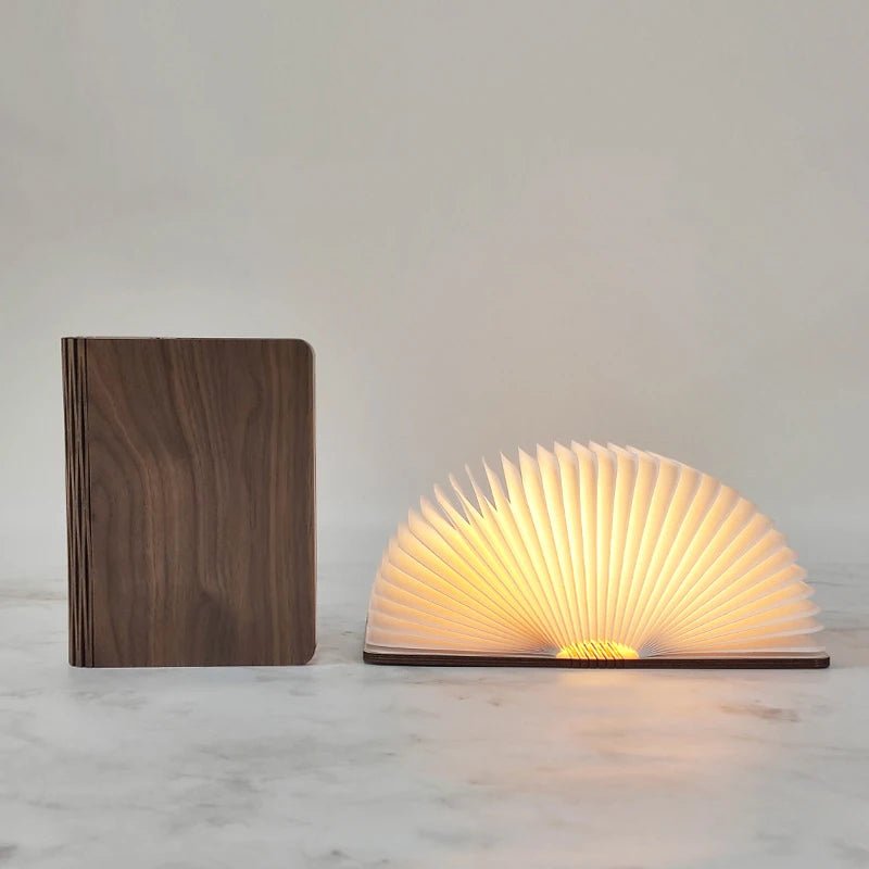 Wooden Book Lamp - Creative USB LED Foldable Reading Light