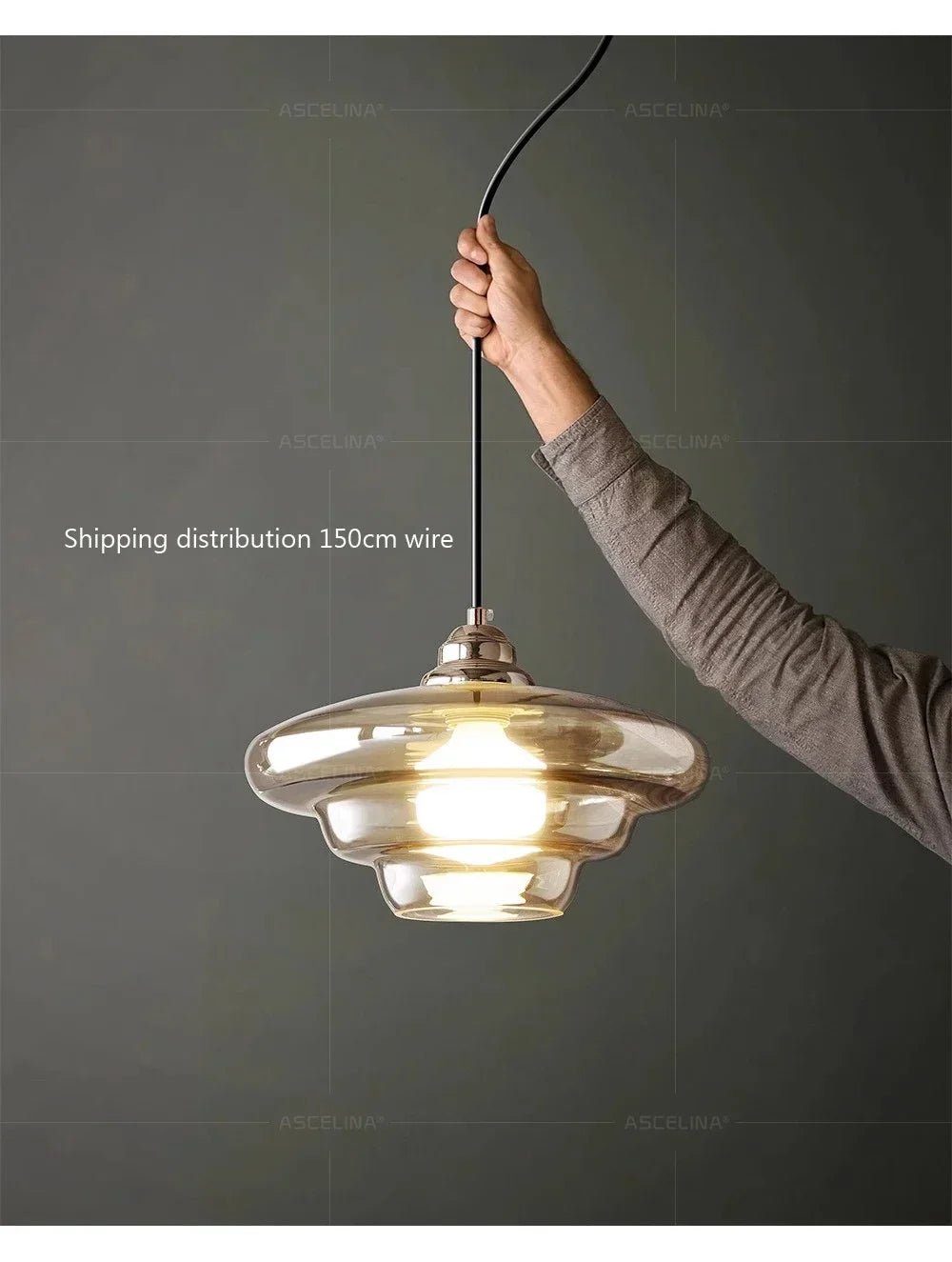 Nordic Minimalist Glass Pendant Light - Single Head Antique Style