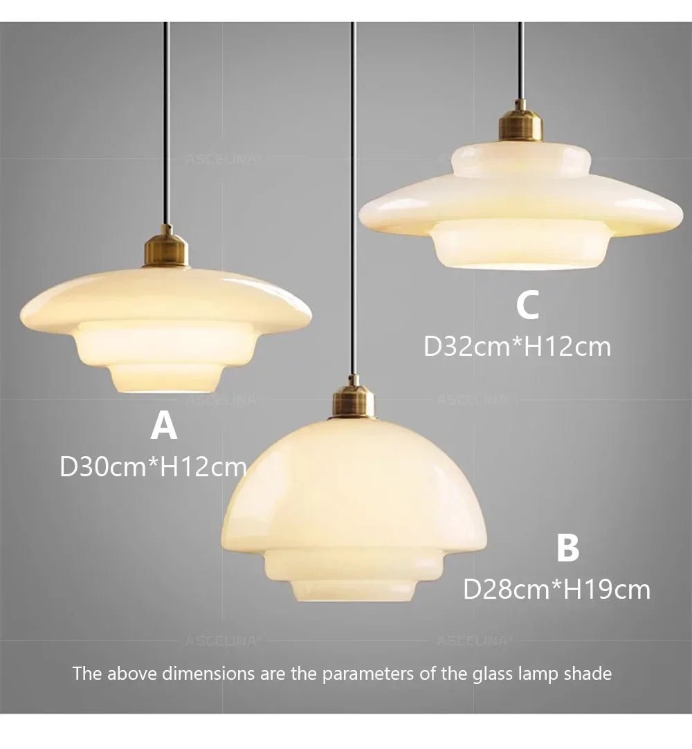 Nordic Minimalist Glass Pendant Light - Single Head Antique Style