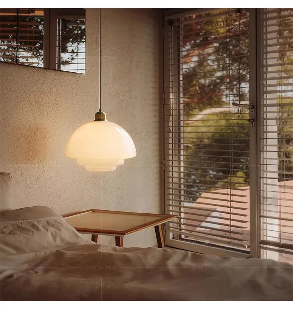 Nordic Minimalist Glass Pendant Light - Single Head Antique Style