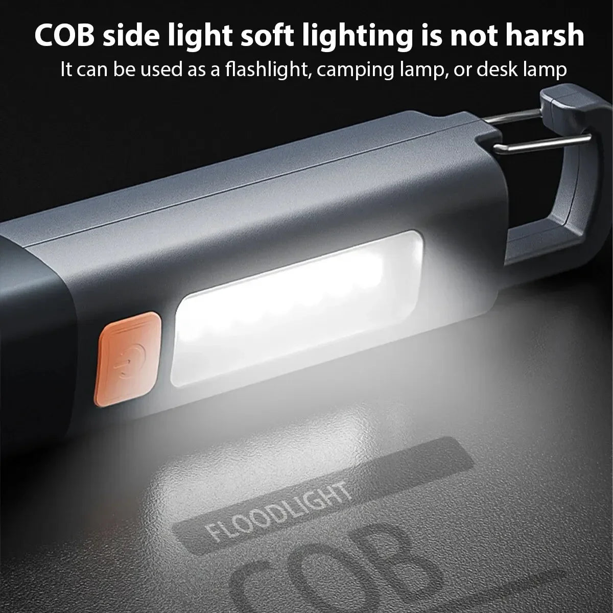 Portable USB Rechargeable LED Flashlight - Strong ABS Body