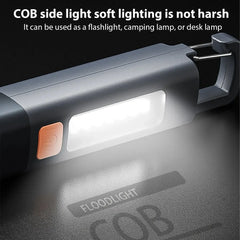 Portable USB Rechargeable LED Flashlight - Strong ABS Body
