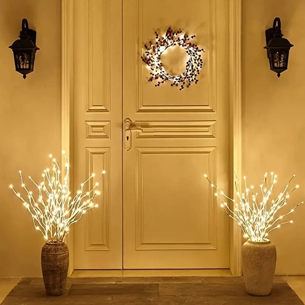 1 PC White Birch Branch Lights Battery Operated 20 LED Fairy Lights Willow Branches for Home Bedroom Inside Outdoor Decoration - Mağazam