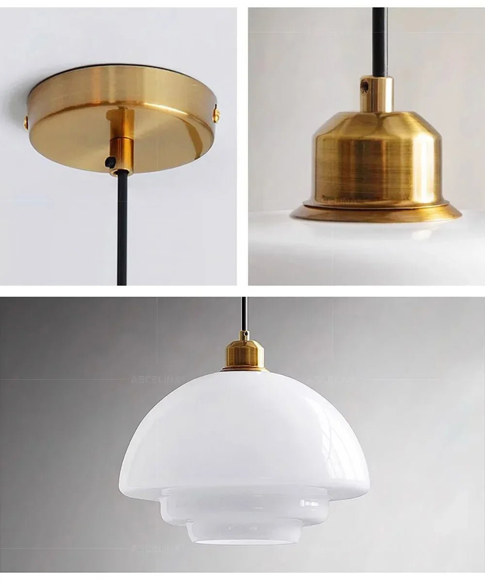 Nordic Minimalist Glass Pendant Light - Single Head Antique Style