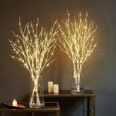 1 PC White Birch Branch Lights Battery Operated 20 LED Fairy Lights Willow Branches for Home Bedroom Inside Outdoor Decoration - Mağazam