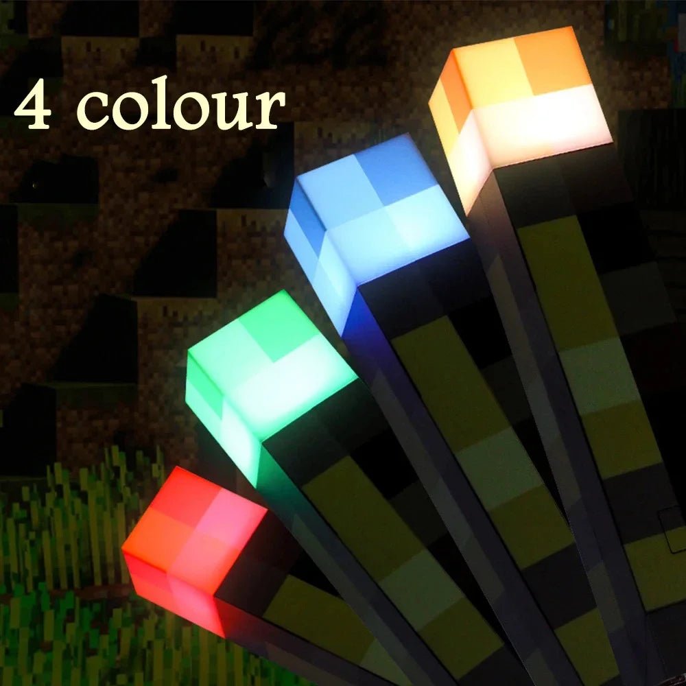 Minecraft Torch Lamp – USB Rechargeable Night Light - Mağazam