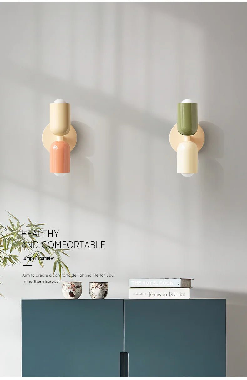 Nordic Macaron Wall Sconce - Simple LED Bedroom/Study Light