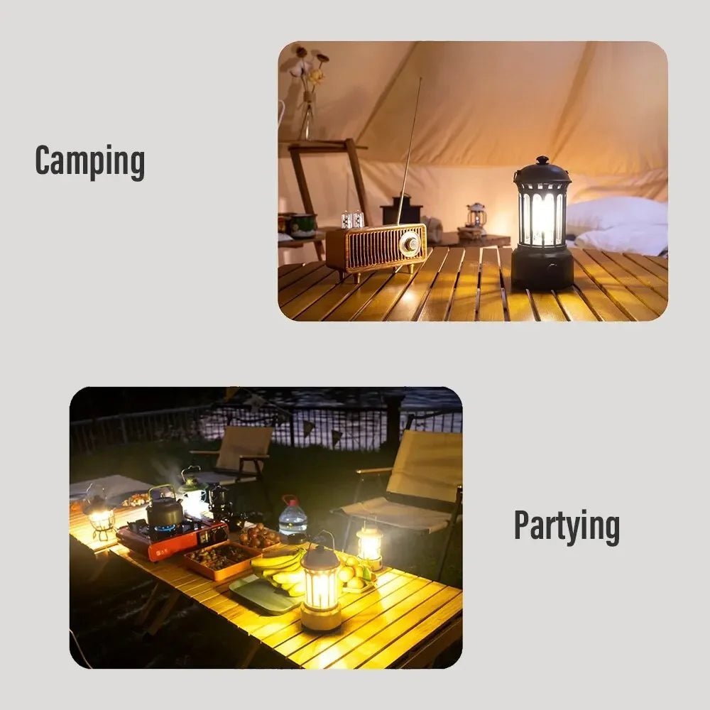 Vintage Roman Pillar LED Camping Lantern - Rechargeable