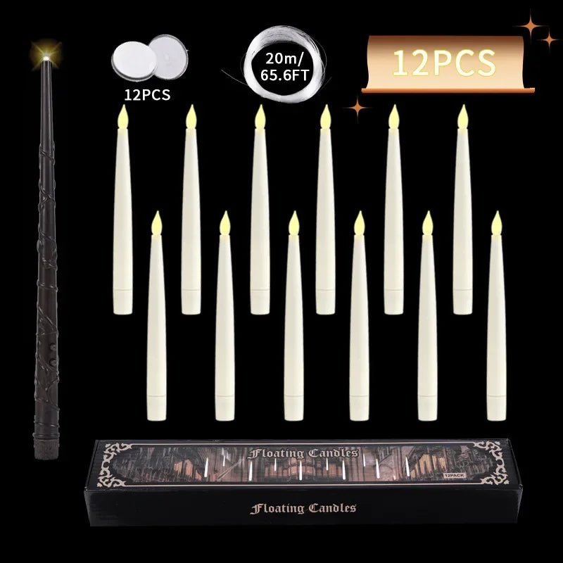 LED Floating Candles with Magic Wand ( 12PCS ) - Mağazam