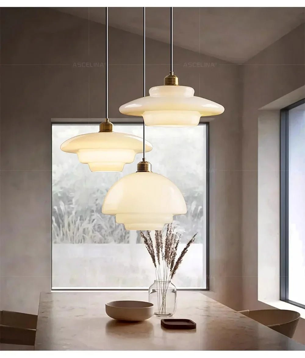 Nordic Minimalist Glass Pendant Light - Single Head Antique Style