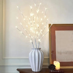 1 PC White Birch Branch Lights Battery Operated 20 LED Fairy Lights Willow Branches for Home Bedroom Inside Outdoor Decoration - Mağazam