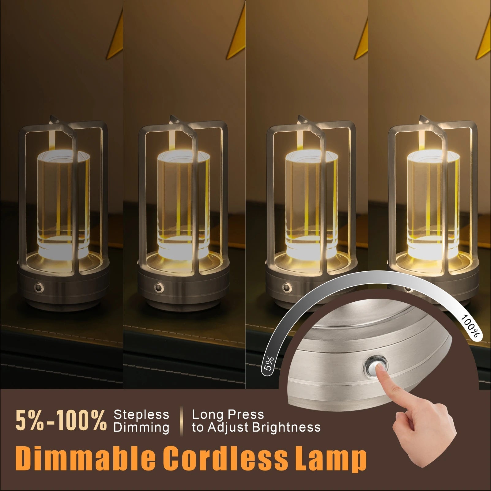 Cordless LED Table Lamp - Rechargeable Outdoor/Atmosphere Light