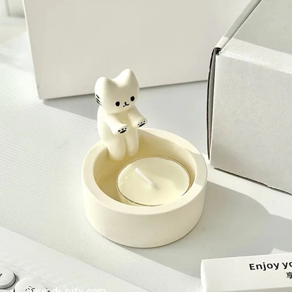 Kitten Candle Holder,Cute Grilled Cat Aromatherapy Candle Holder - Mağazam