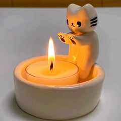 Kitten Candle Holder,Cute Grilled Cat Aromatherapy Candle Holder - Mağazam