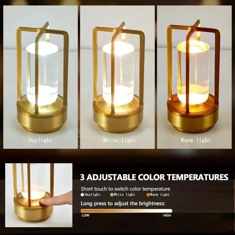 Cordless LED Table Lamp - Rechargeable Outdoor/Atmosphere Light