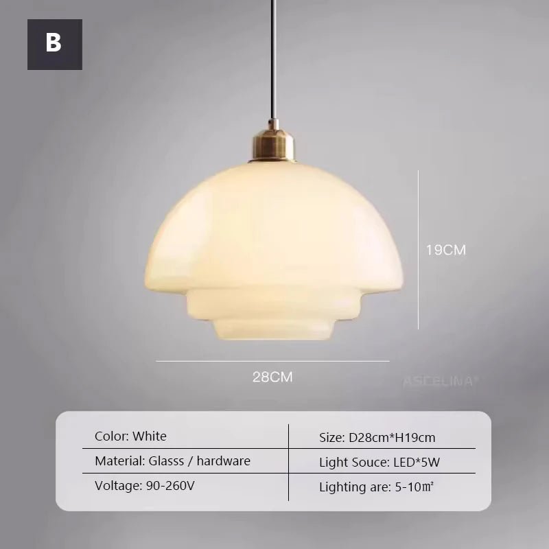 Nordic Minimalist Glass Pendant Light - Single Head Antique Style