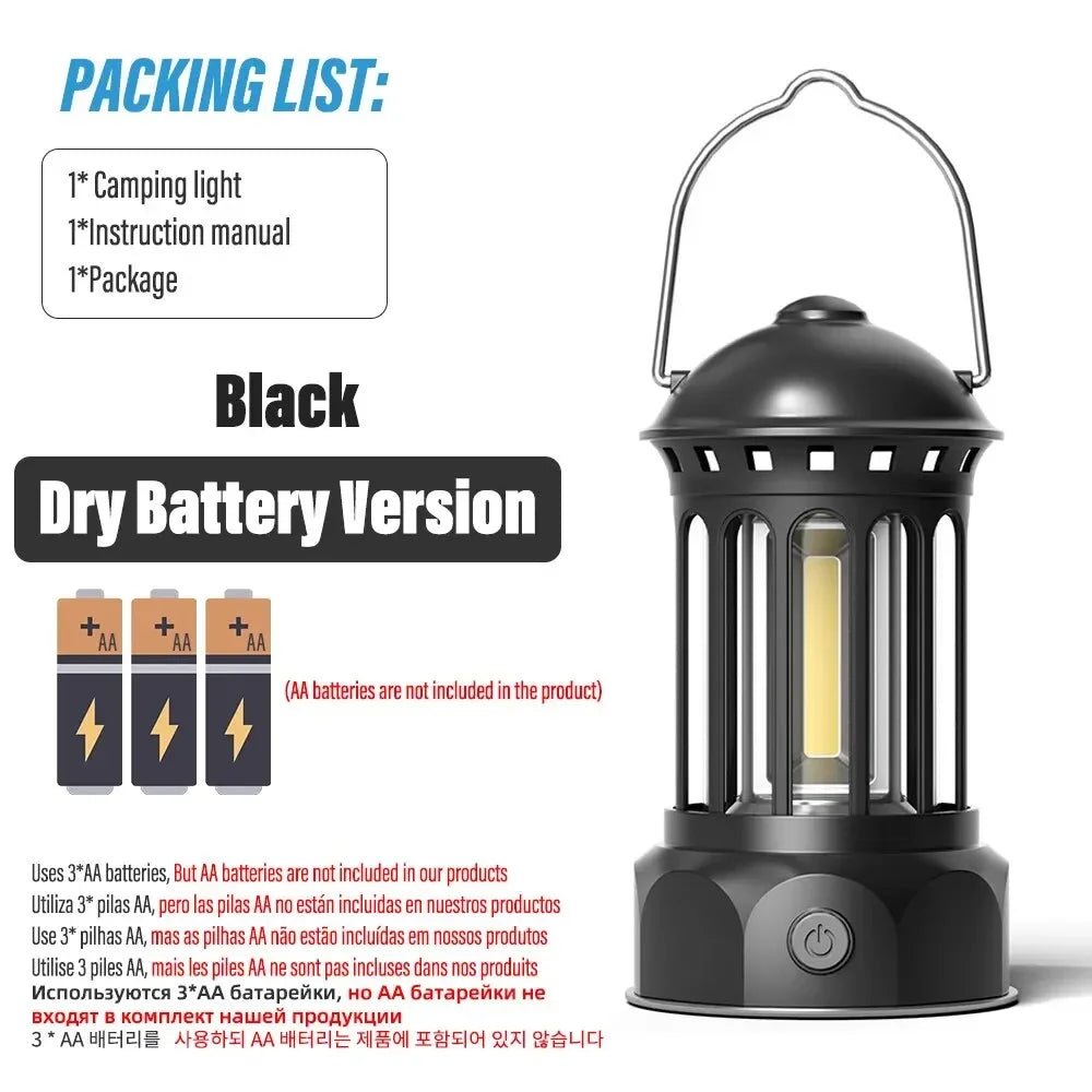 Vintage Roman Pillar LED Camping Lantern - Rechargeable