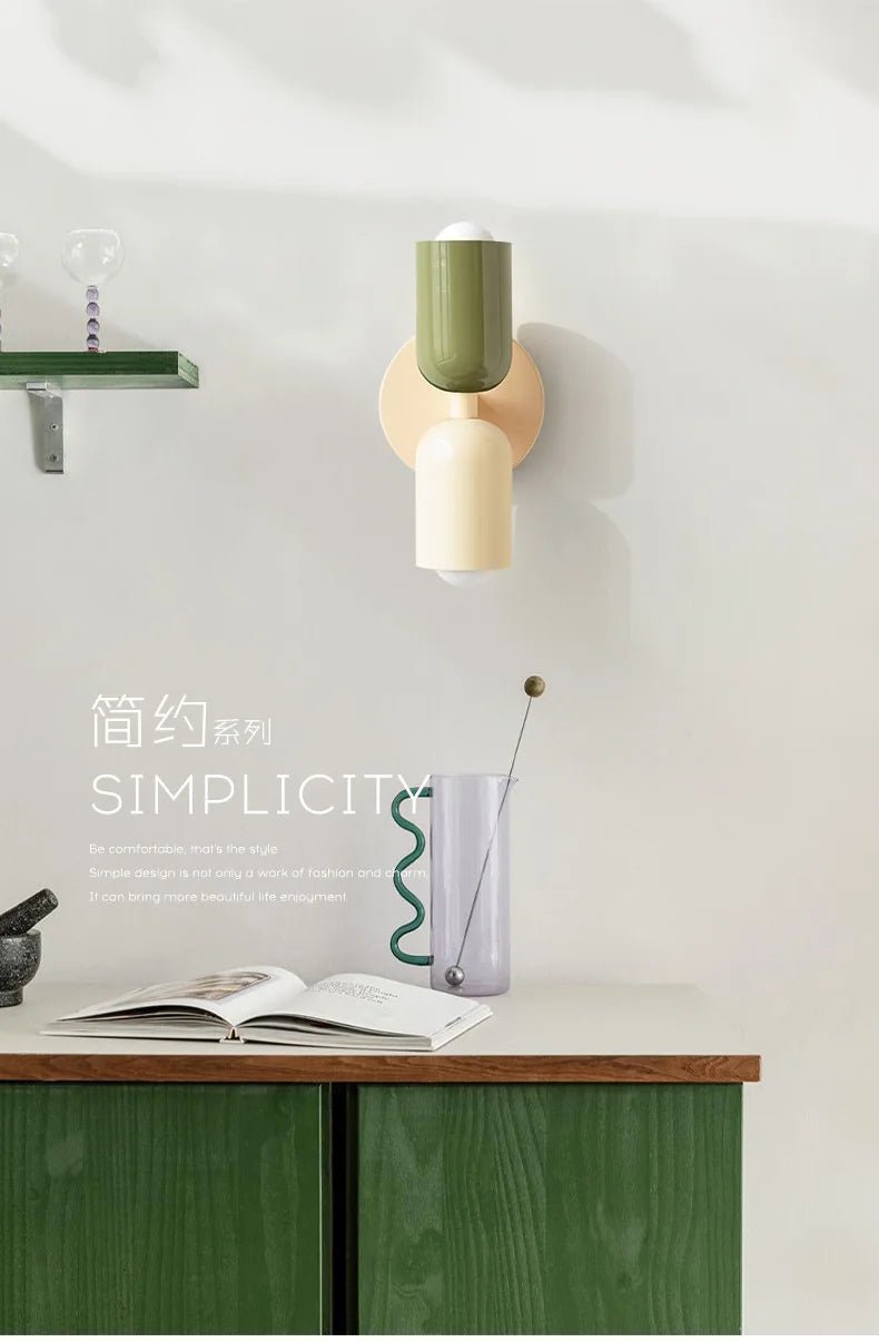 Nordic Macaron Wall Sconce - Simple LED Bedroom/Study Light