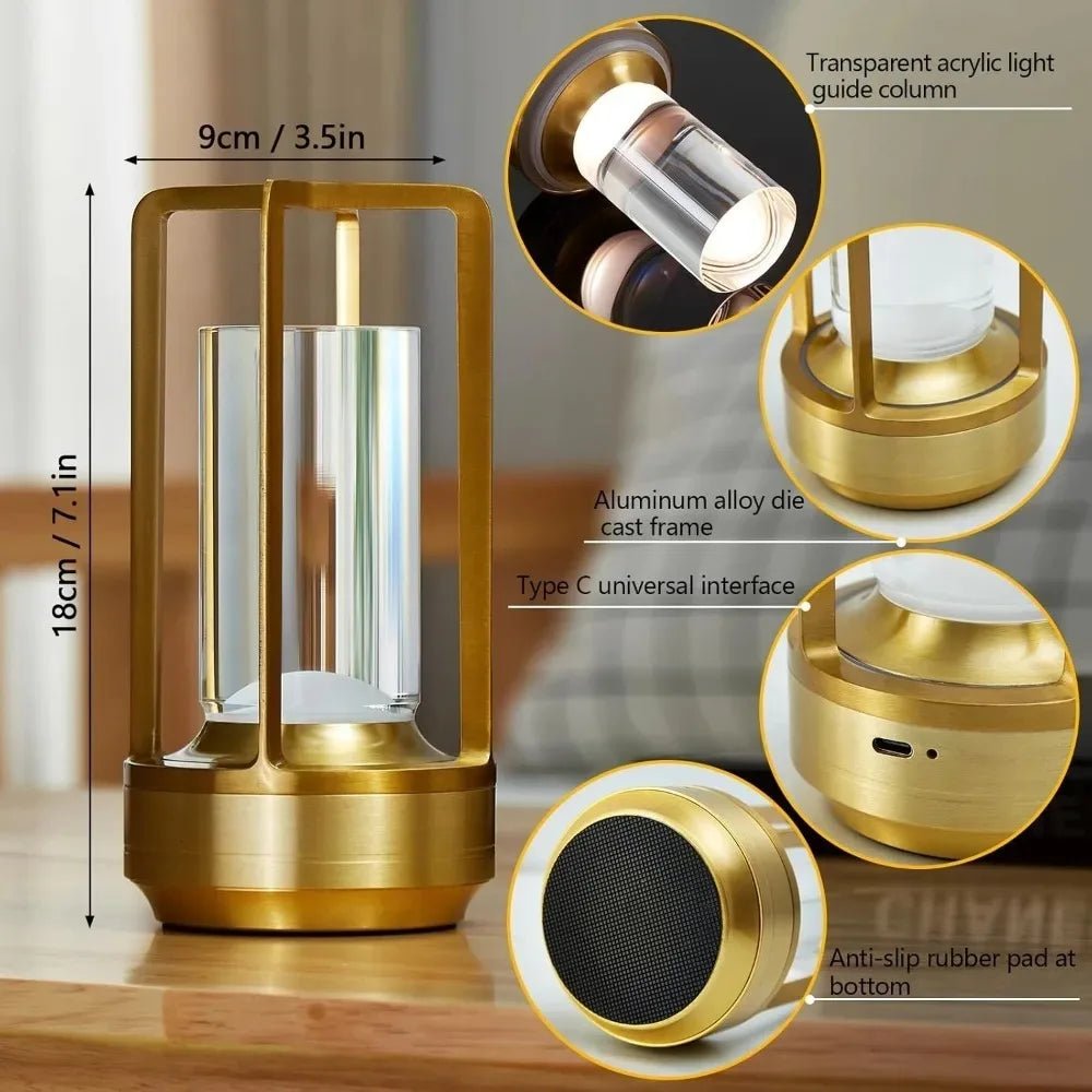 Cordless LED Table Lamp - Rechargeable Outdoor/Atmosphere Light