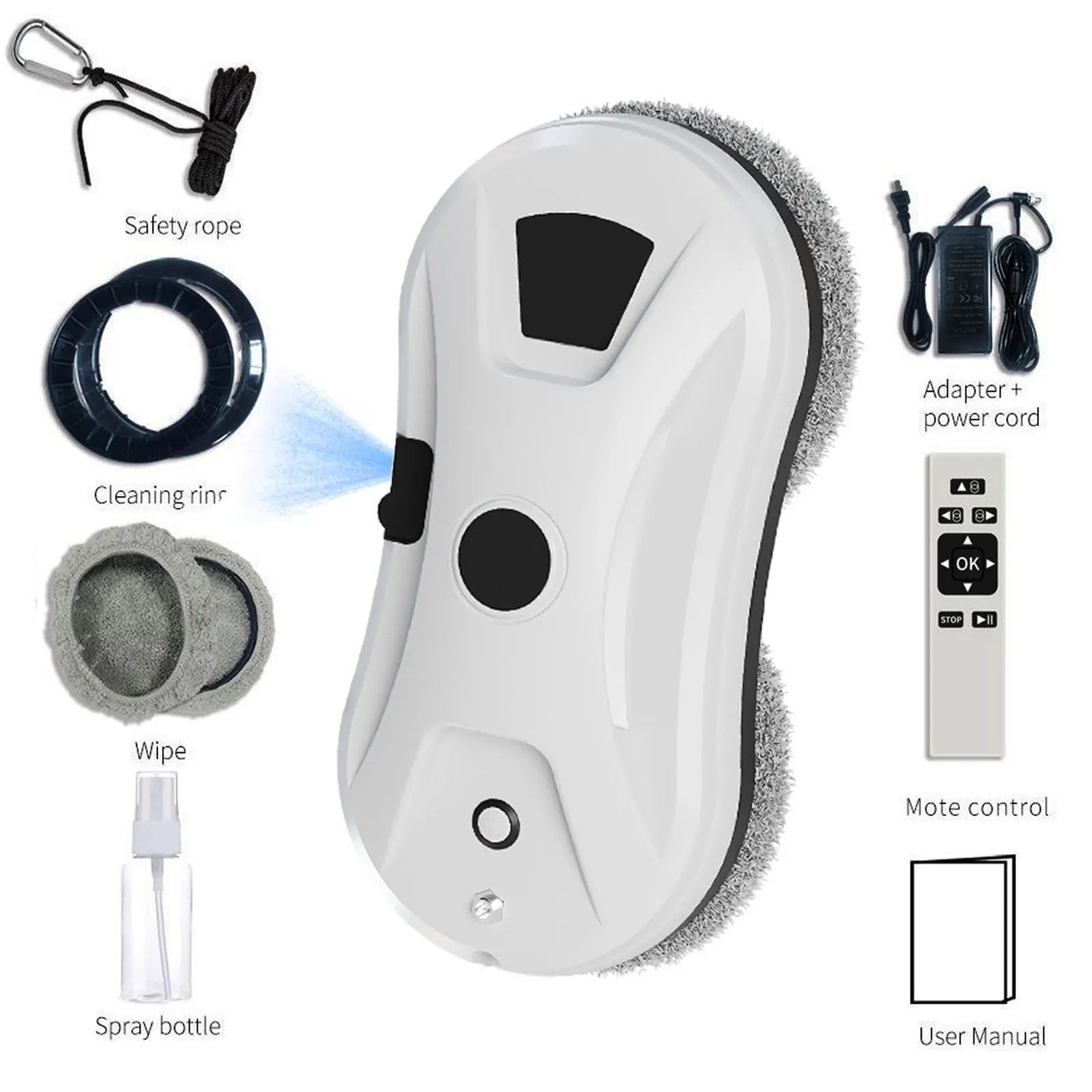 Luxoum™ Intelligent Glass Cleaning Robot with Remote Control & Safety Rope