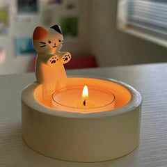 Kitten Candle Holder,Cute Grilled Cat Aromatherapy Candle Holder - Mağazam