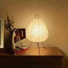 Japanese Oval Standing Paper Table Lamp - Mağazam