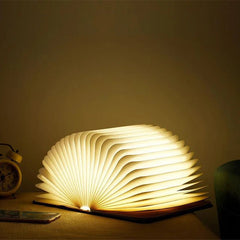 Wooden Book Lamp - Creative USB LED Foldable Reading Light