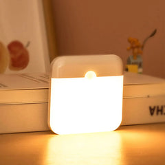Wireless Motion Sensor LED Night Light - USB Rechargeable Wall Lamp