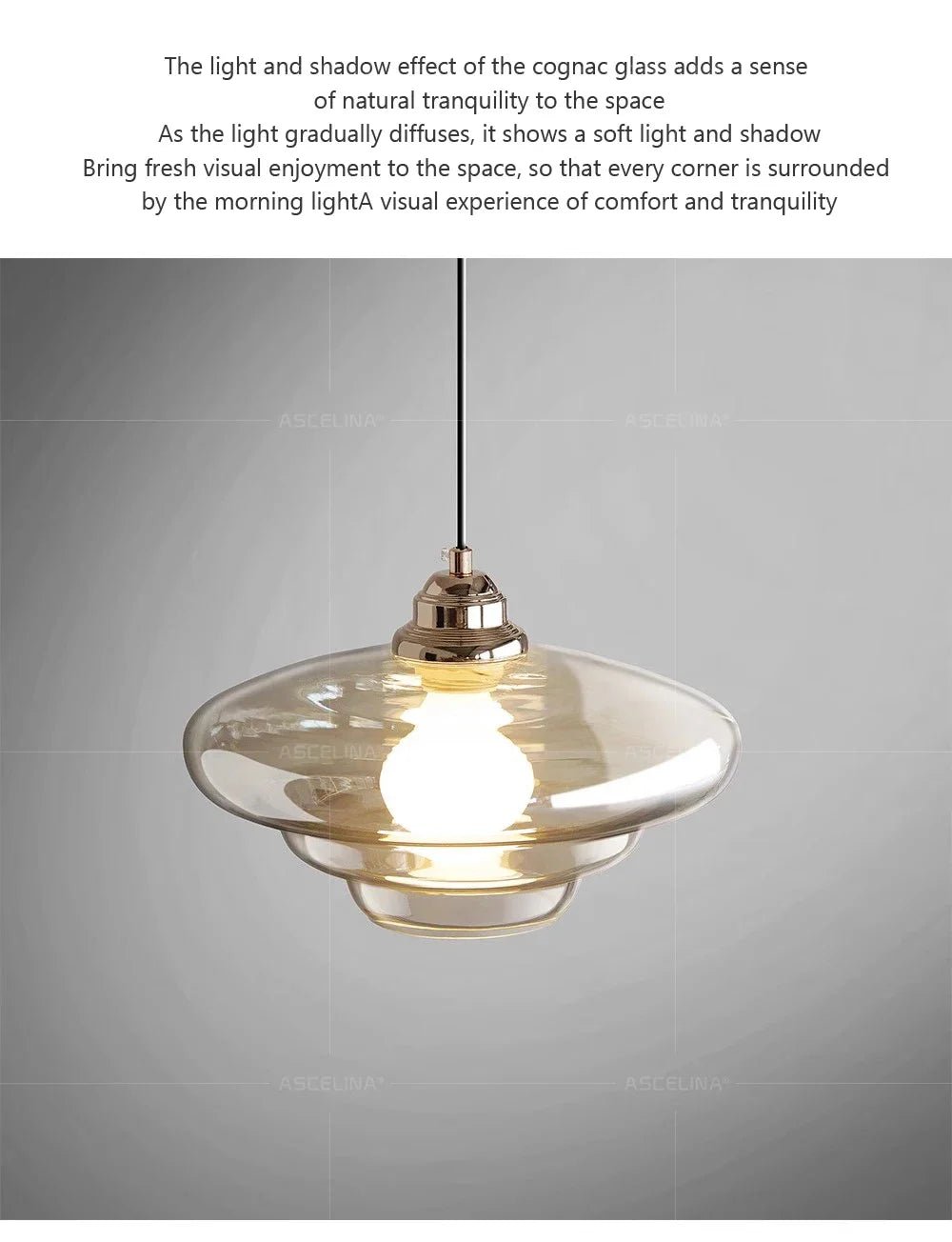 Nordic Minimalist Glass Pendant Light - Single Head Antique Style
