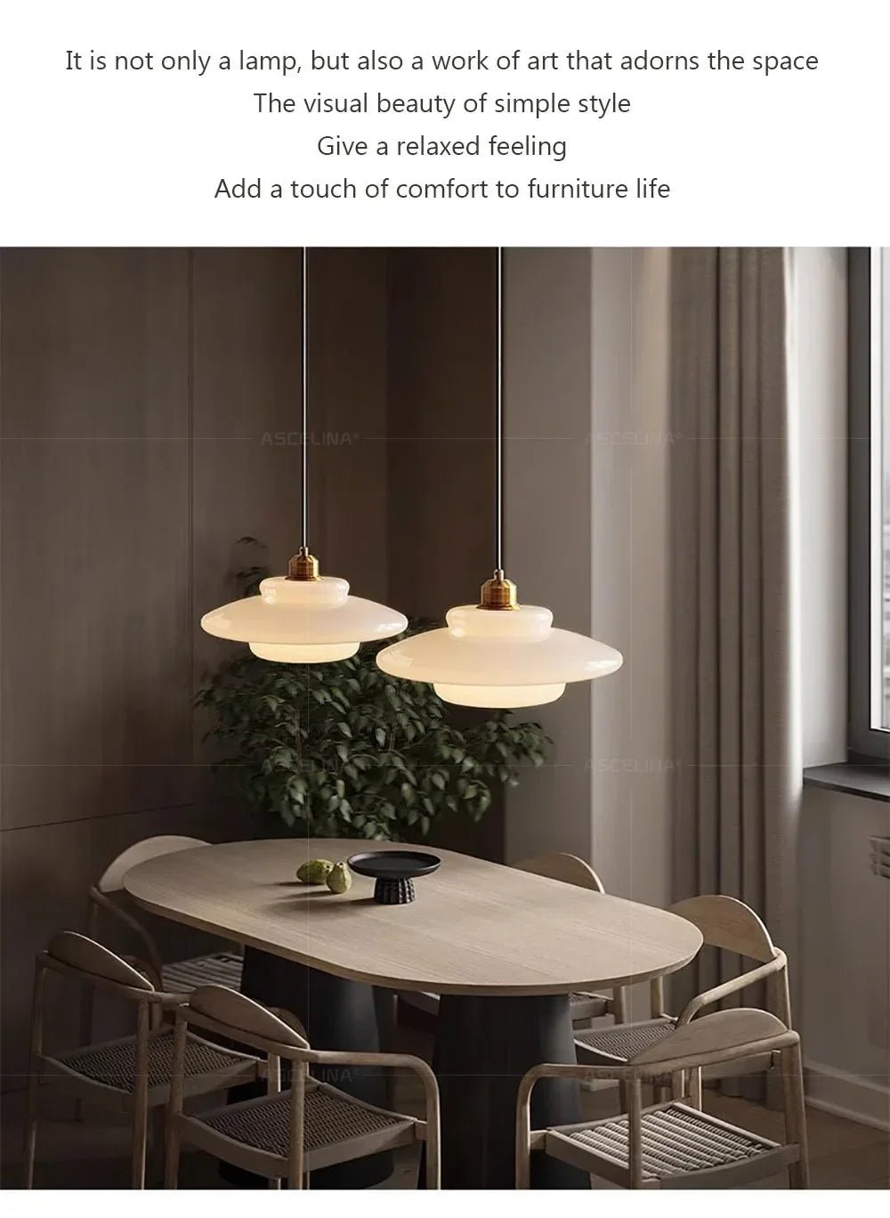 Nordic Minimalist Glass Pendant Light - Single Head Antique Style