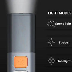 Portable USB Rechargeable LED Flashlight - Strong ABS Body