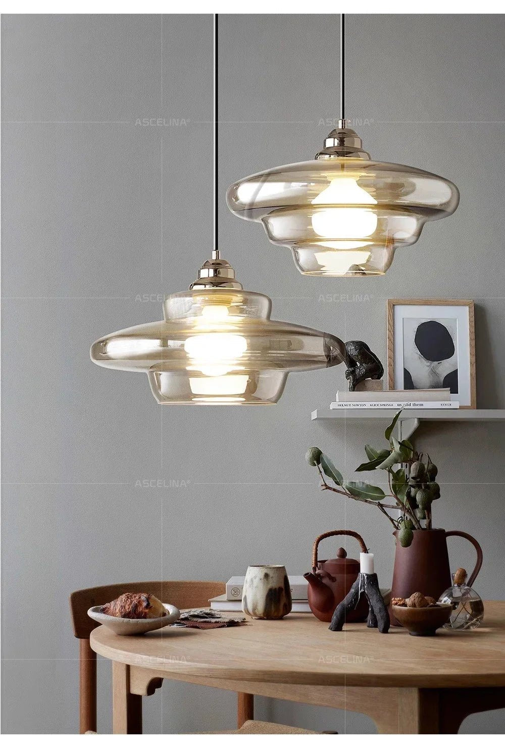 Nordic Minimalist Glass Pendant Light - Single Head Antique Style
